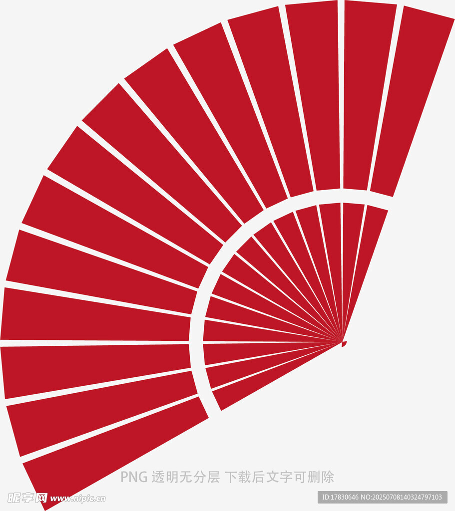 红色折扇图案