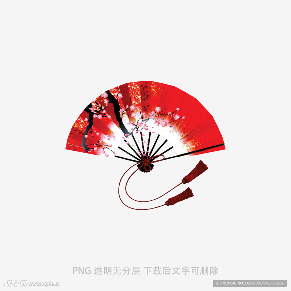 中式折扇图案设计素材