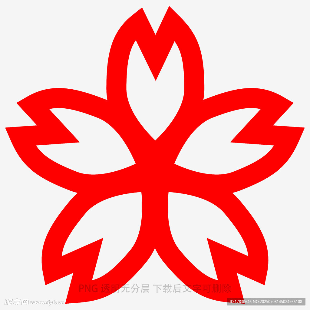 红色六瓣花图案