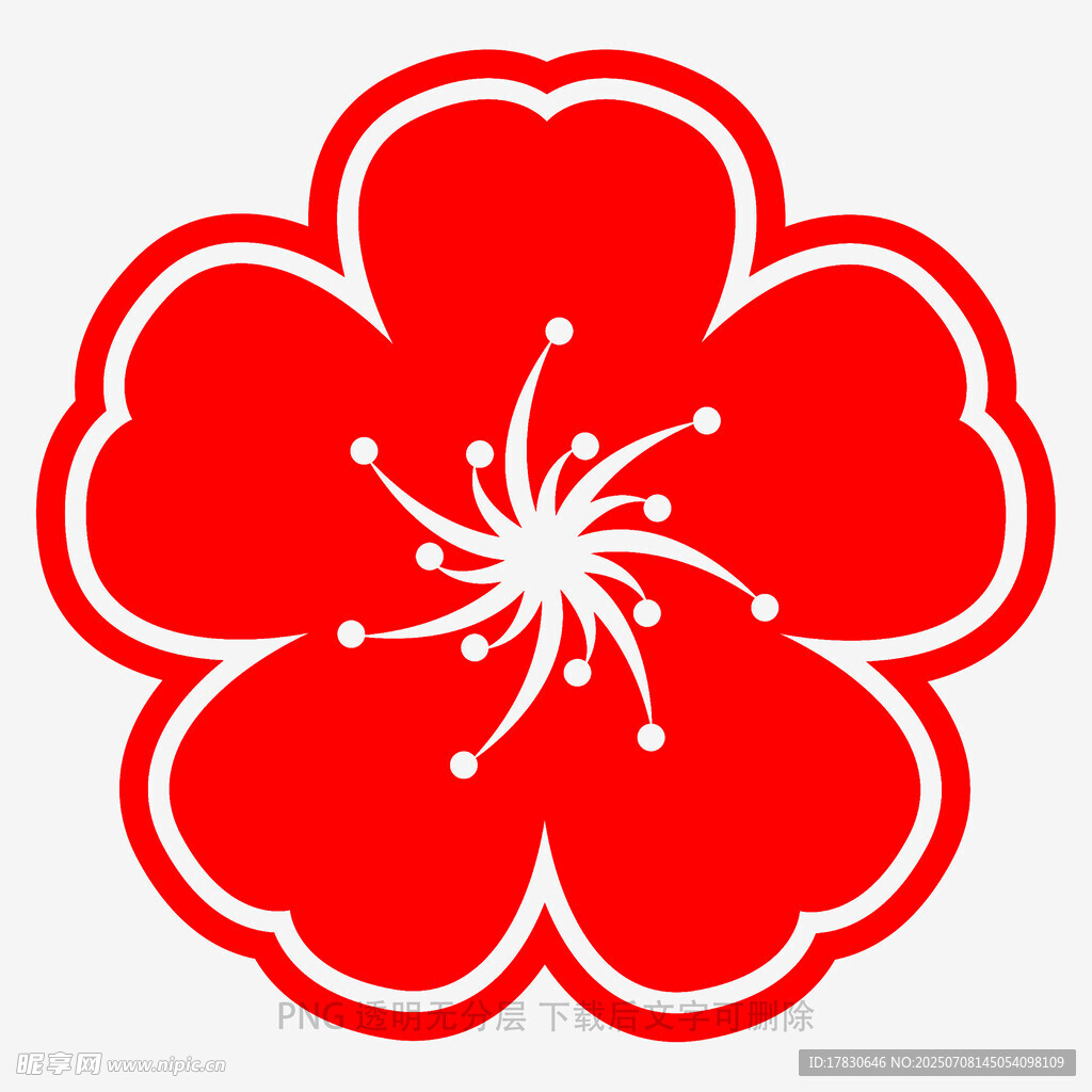 红色花朵图案