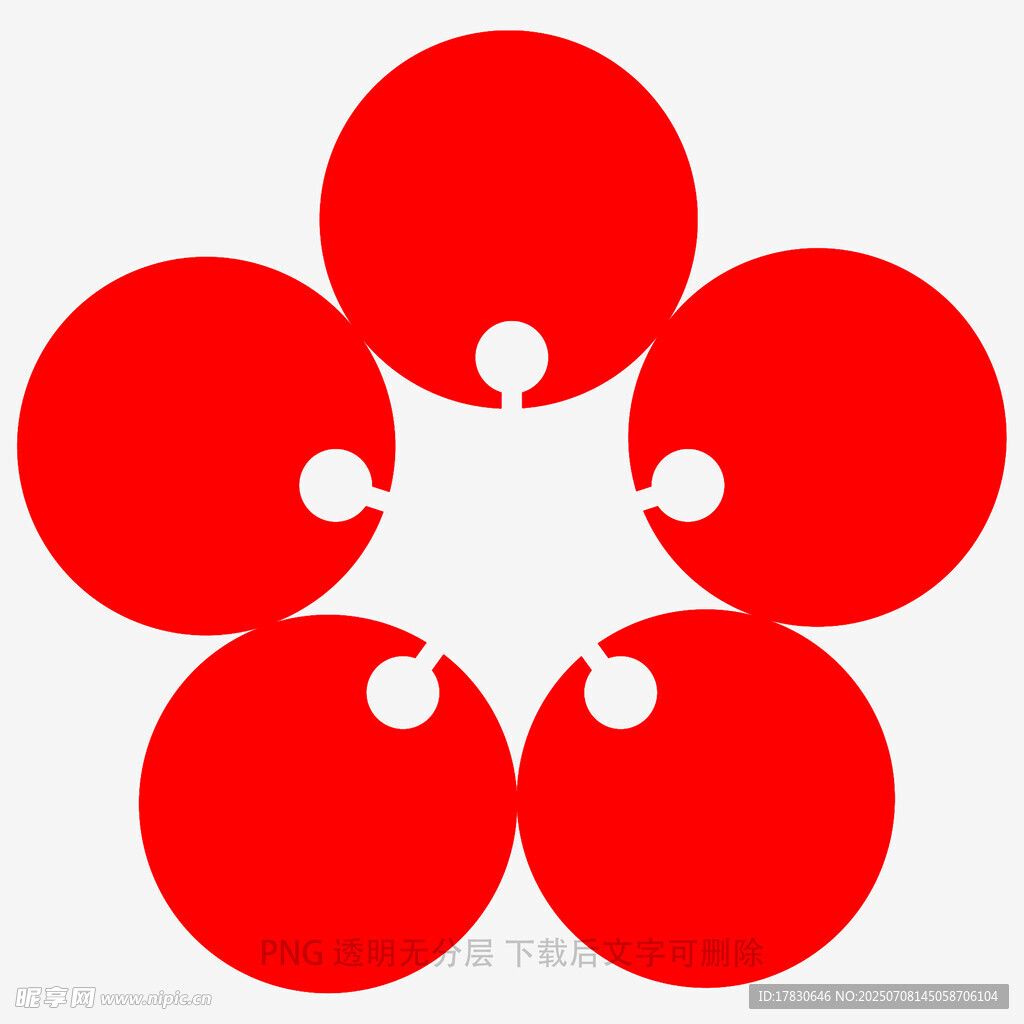 红色花瓣状几何图形标志