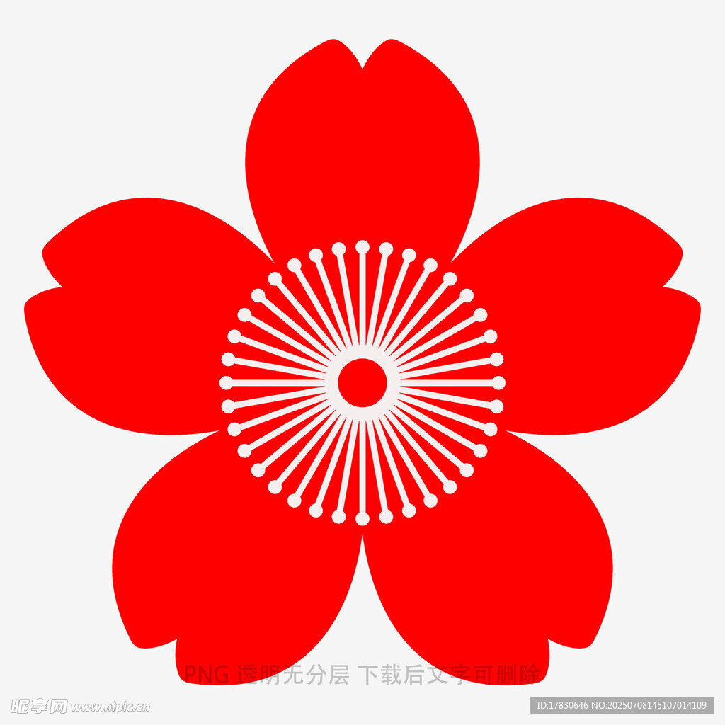 红色樱花图案