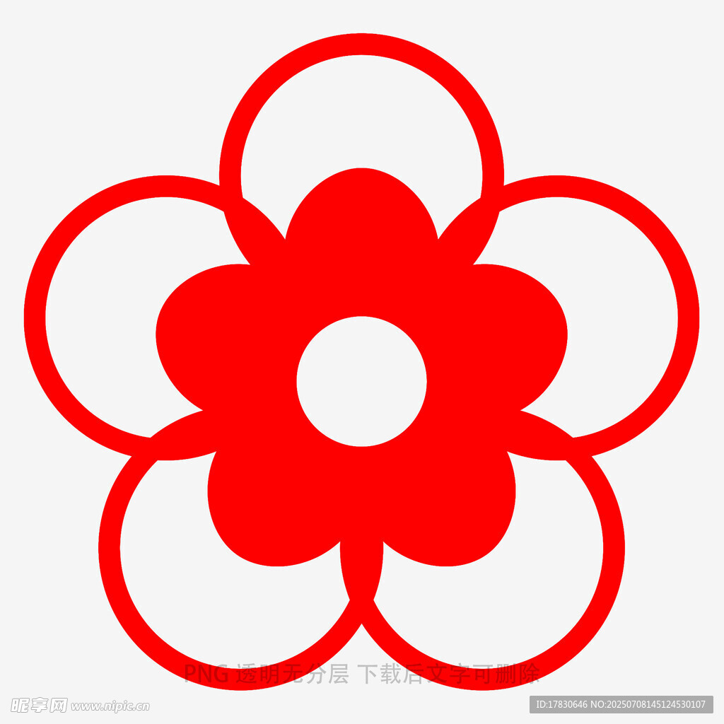 红色花朵图案