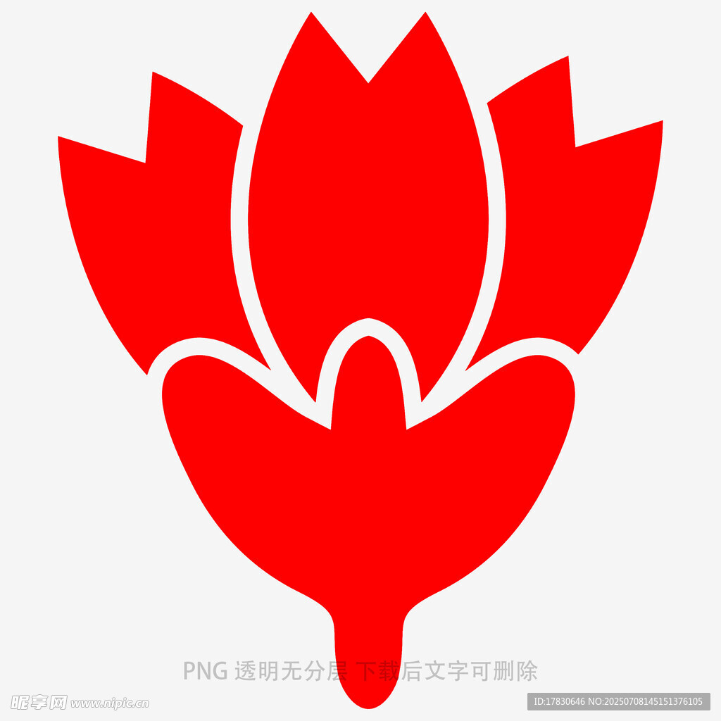 红色莲花图案