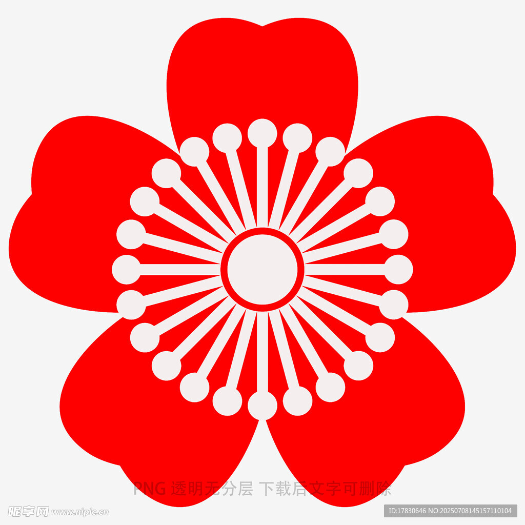 红色花朵图案