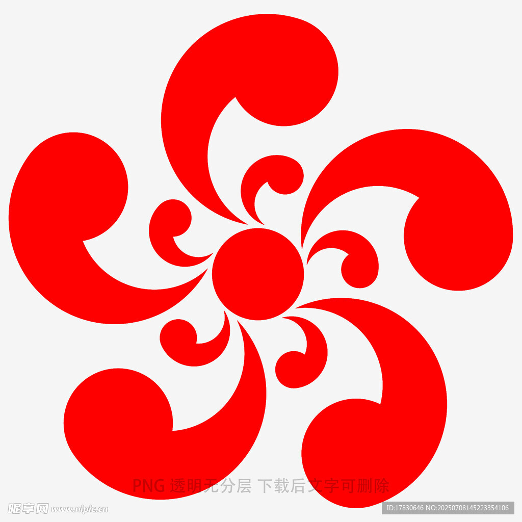 红色旋转花纹图案
