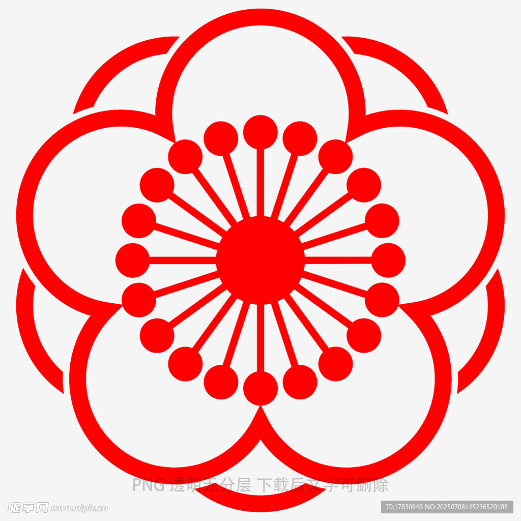 红色花朵图案