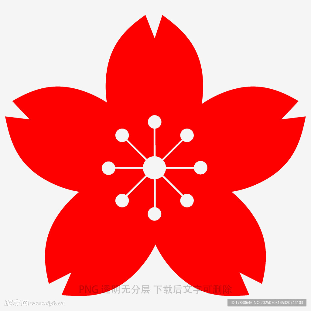 红色樱花图案