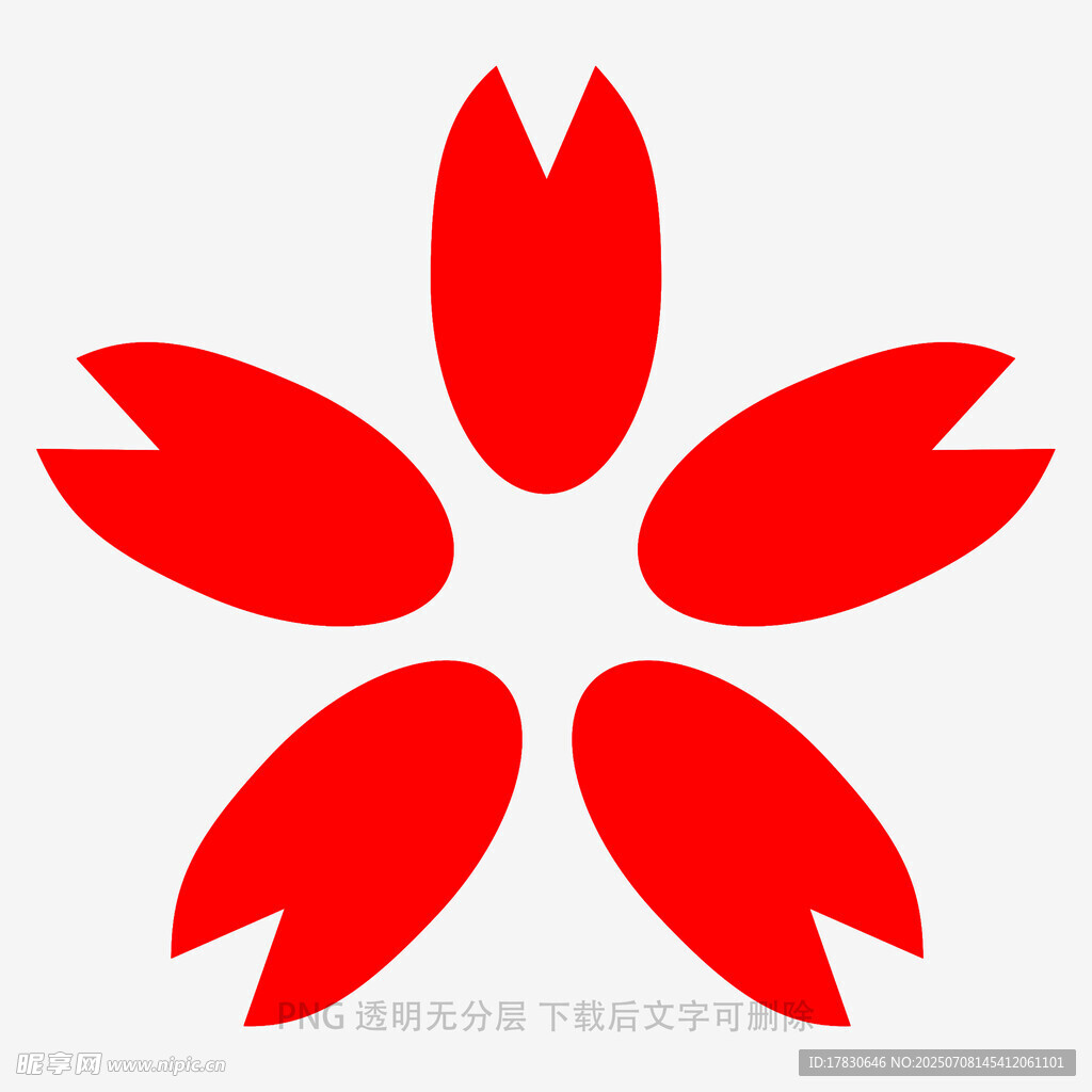 红色六瓣花朵图案