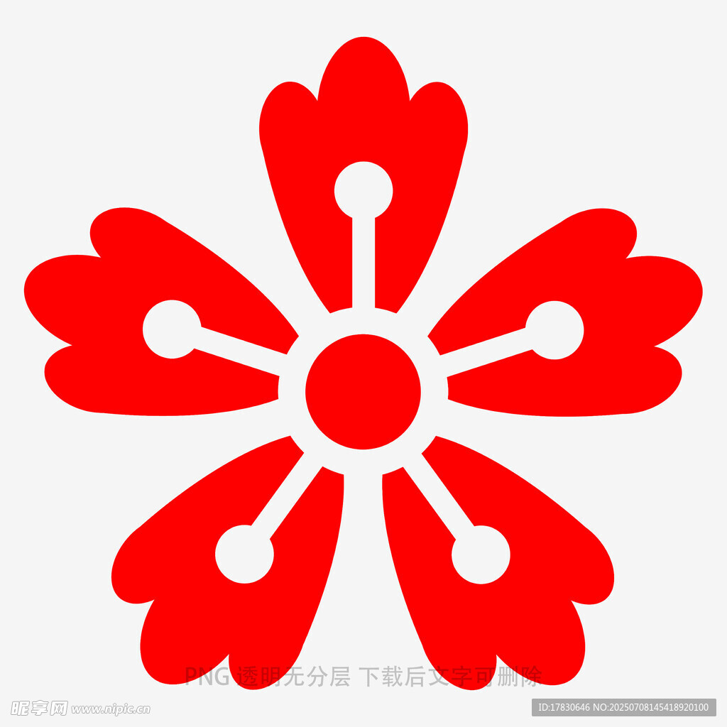 红色花朵图案