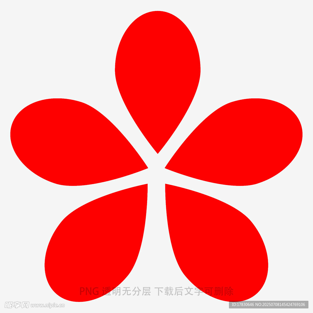 红色花瓣状标志图案