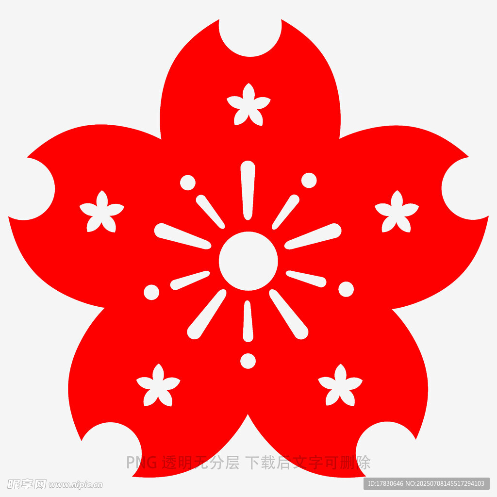 红色花朵图案