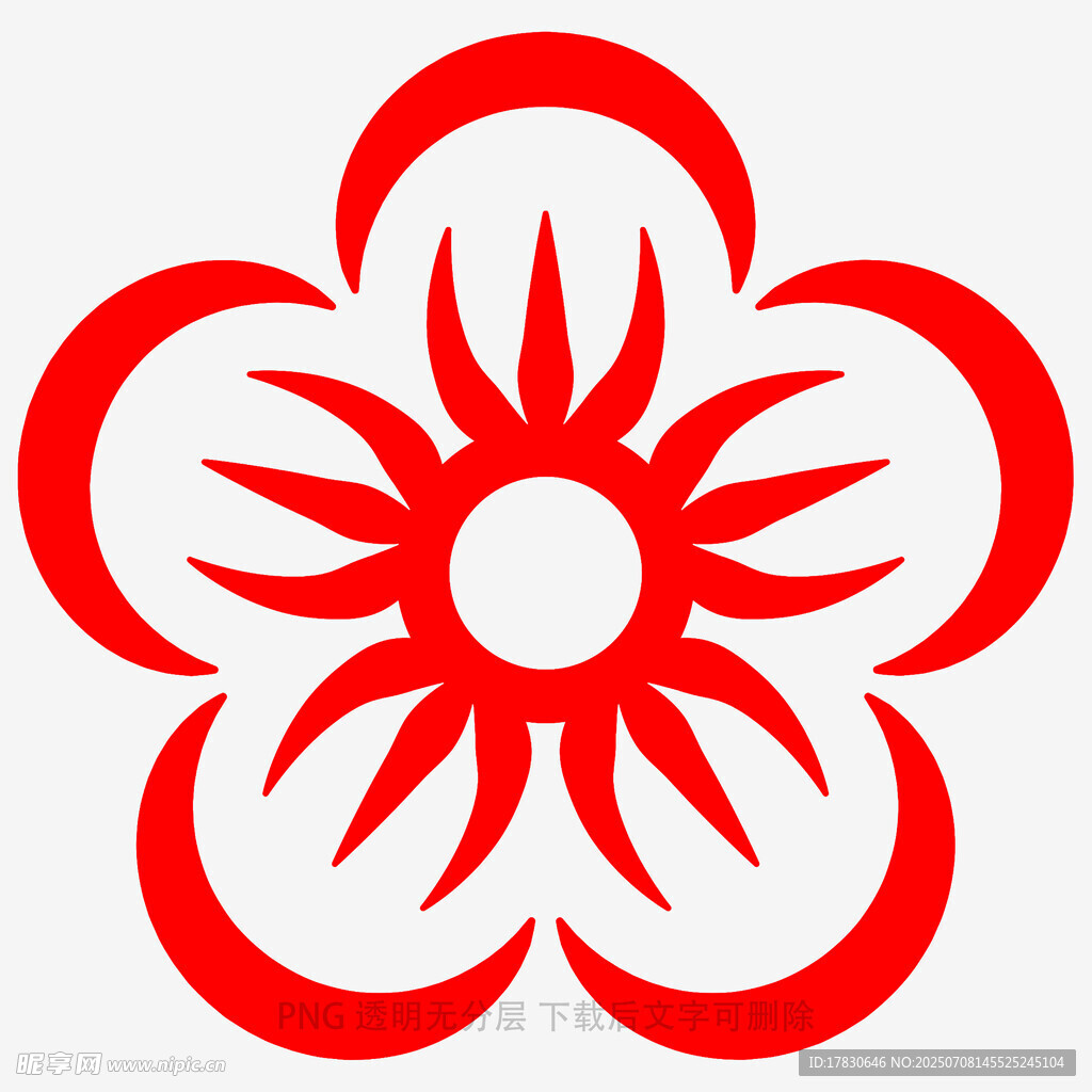 红色花朵图案