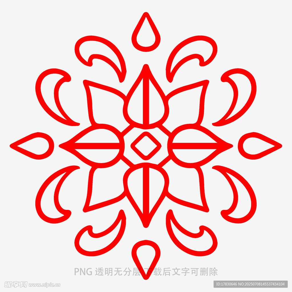 红色精美花卉图案