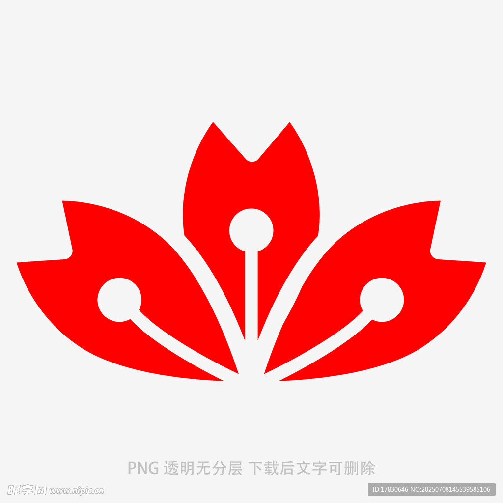 红色花朵标志设计