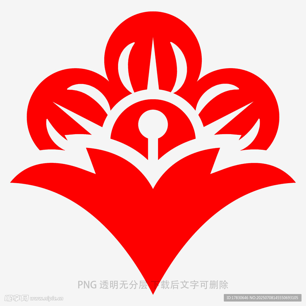 红色花朵锁形标志图案