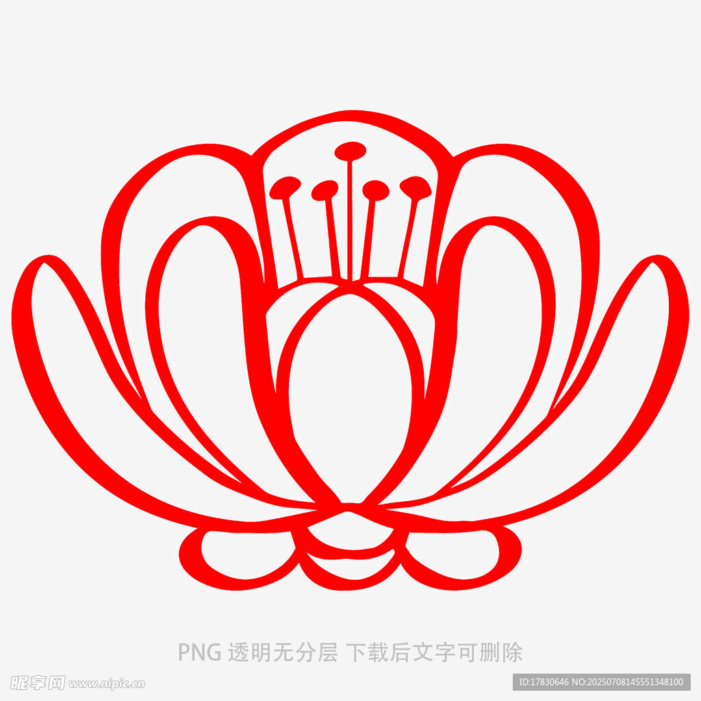 红色莲花图案