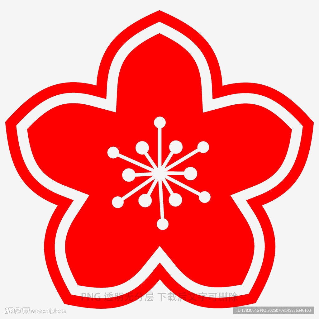 红色樱花图案