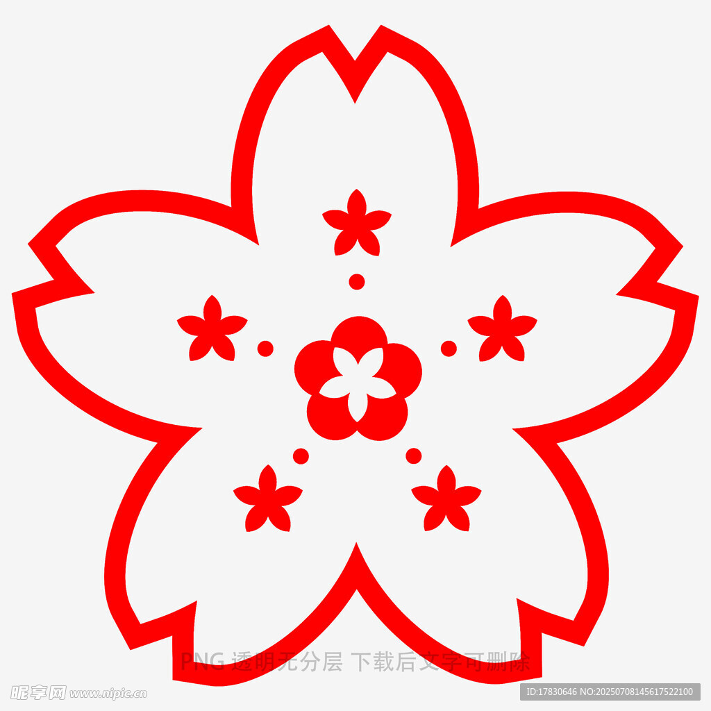 红色樱花图案