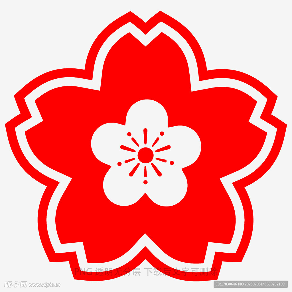 红色樱花图案