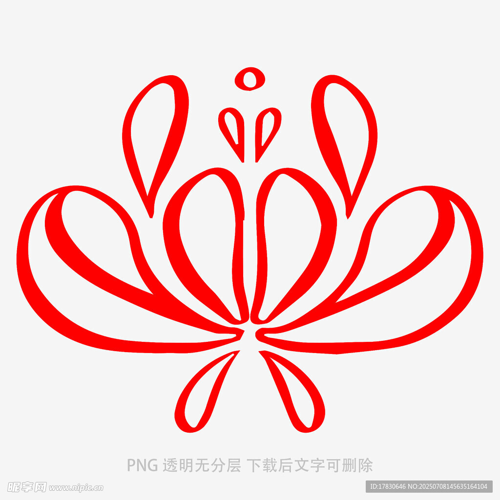 红色莲花形艺术图案