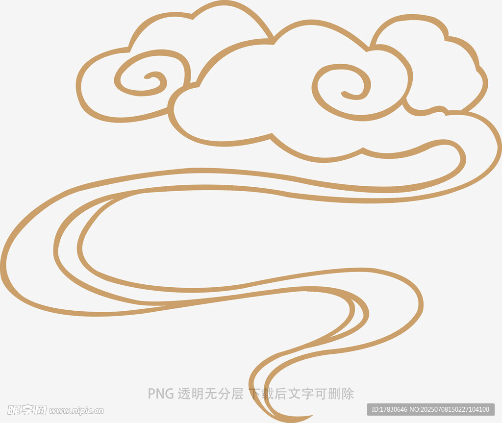 中式云纹线条图案设计