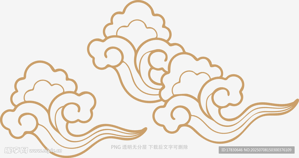 中式金色云纹图案