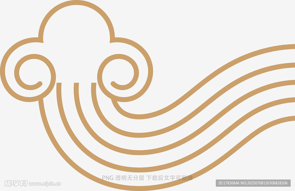 中式祥云线条装饰图案