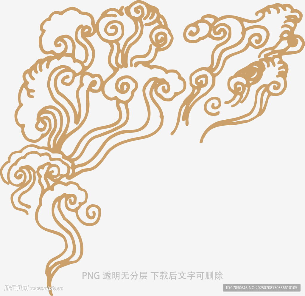 中式金色云纹装饰图案