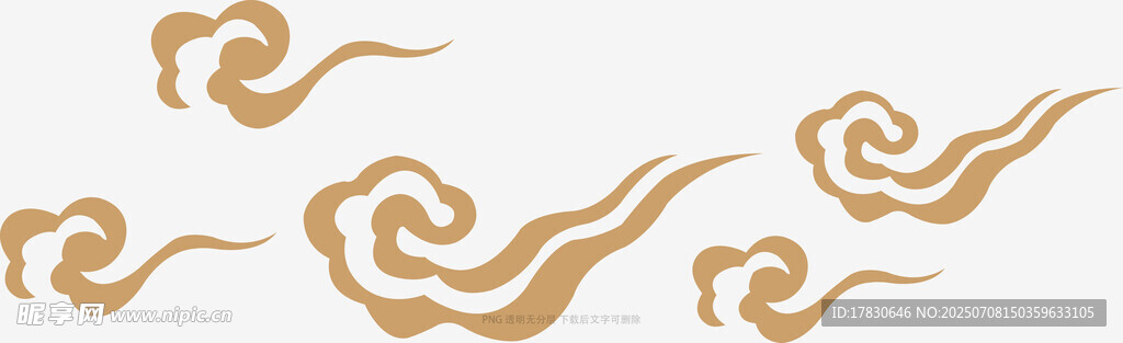 中式金色云纹图案元素