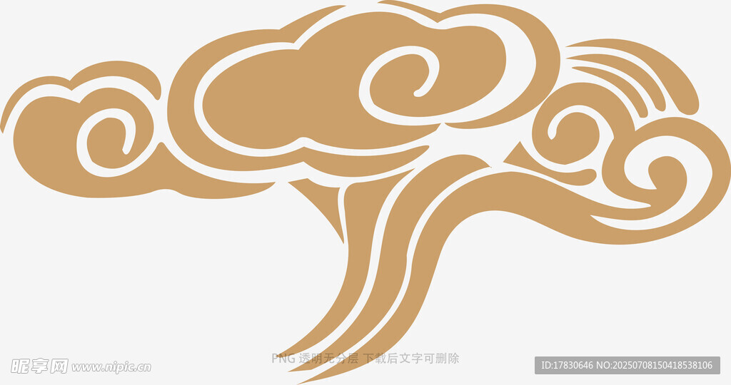 中式云纹树图案设计