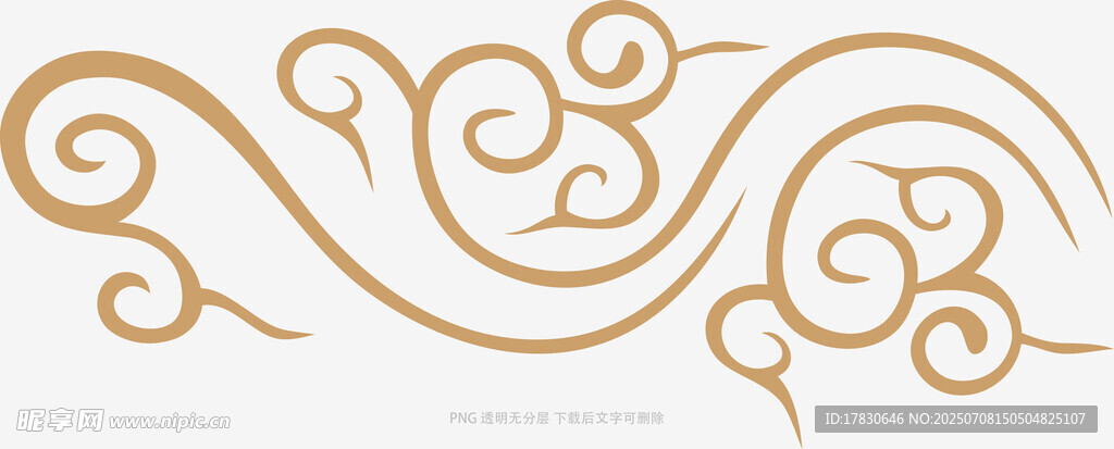 金色曲线花纹装饰图案