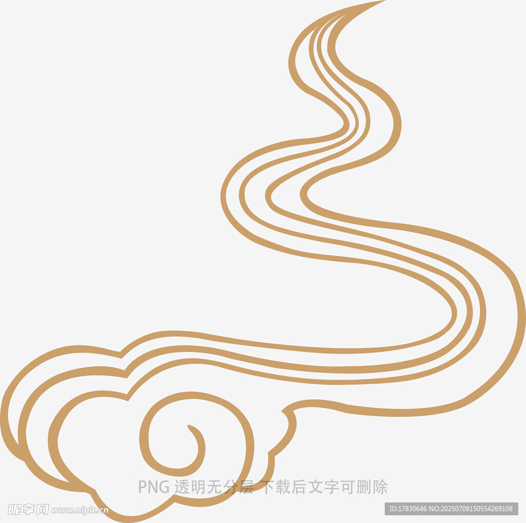中式云纹线条装饰图案