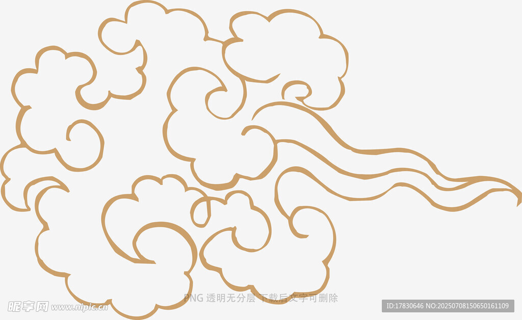 中式金色祥云图案