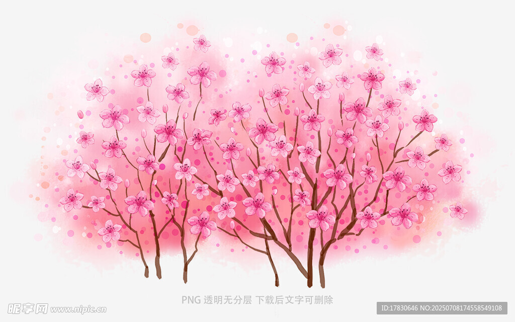 梦幻粉色樱花树