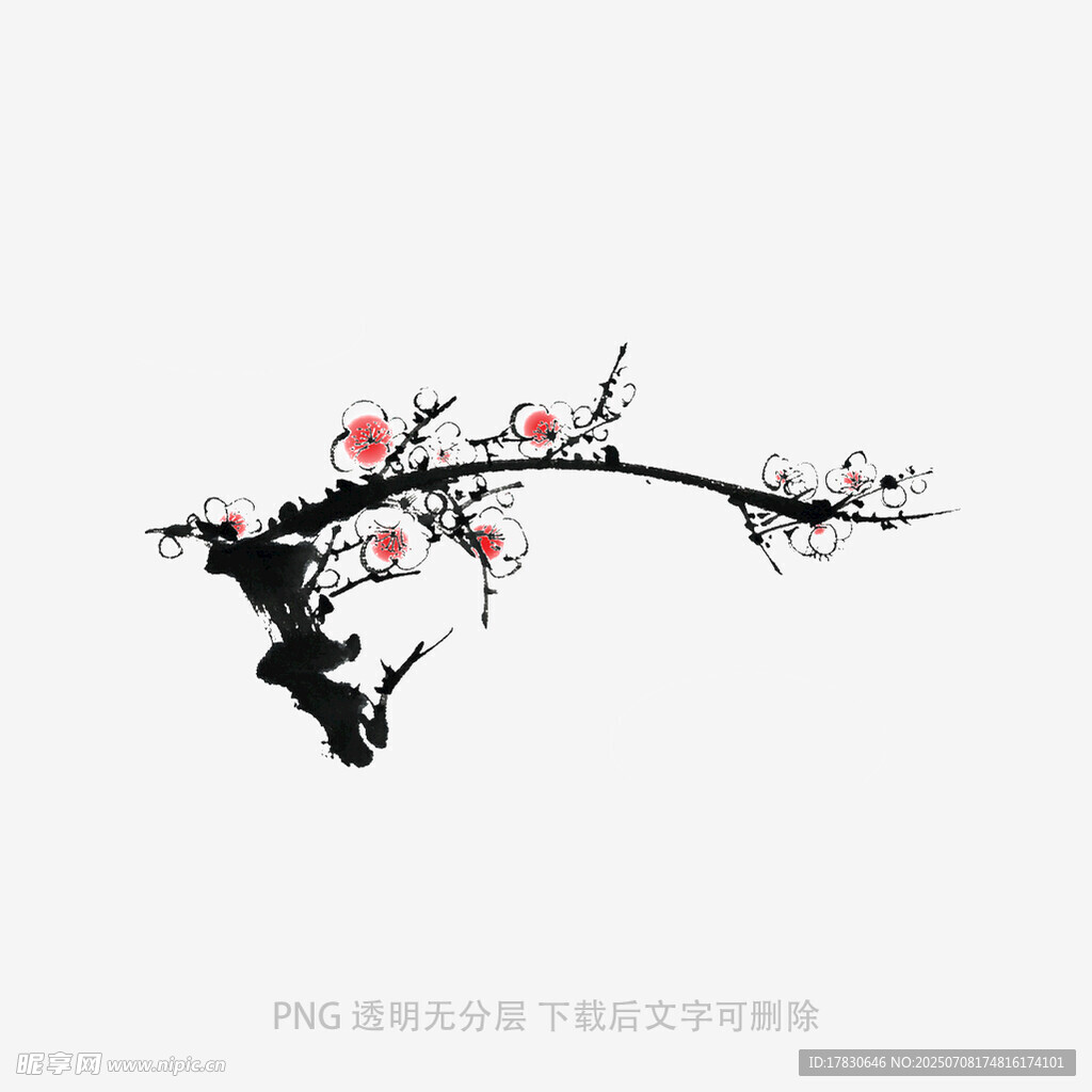 水墨梅花枝