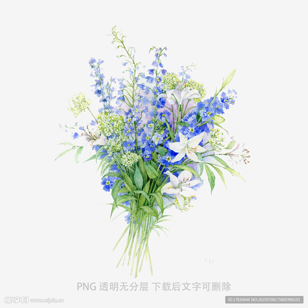 清新蓝紫色系花束