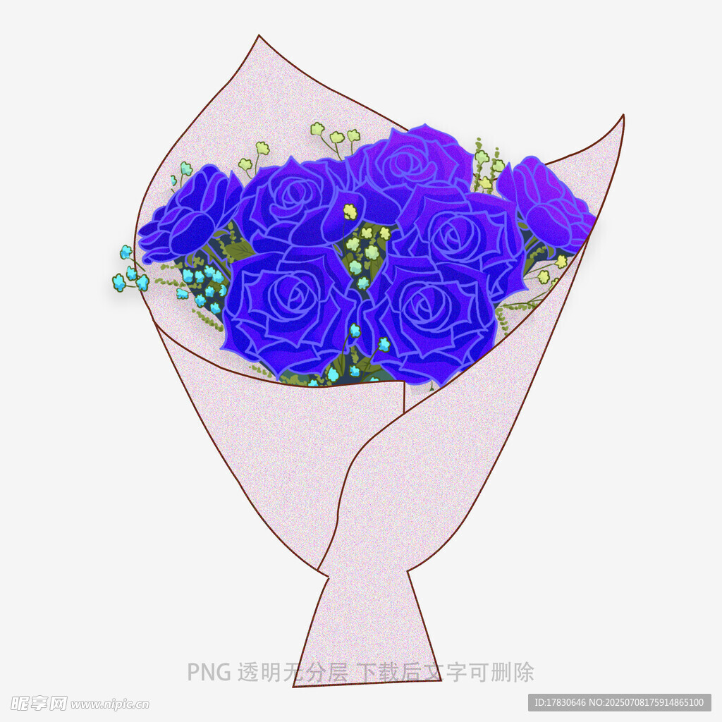 蓝色玫瑰花束