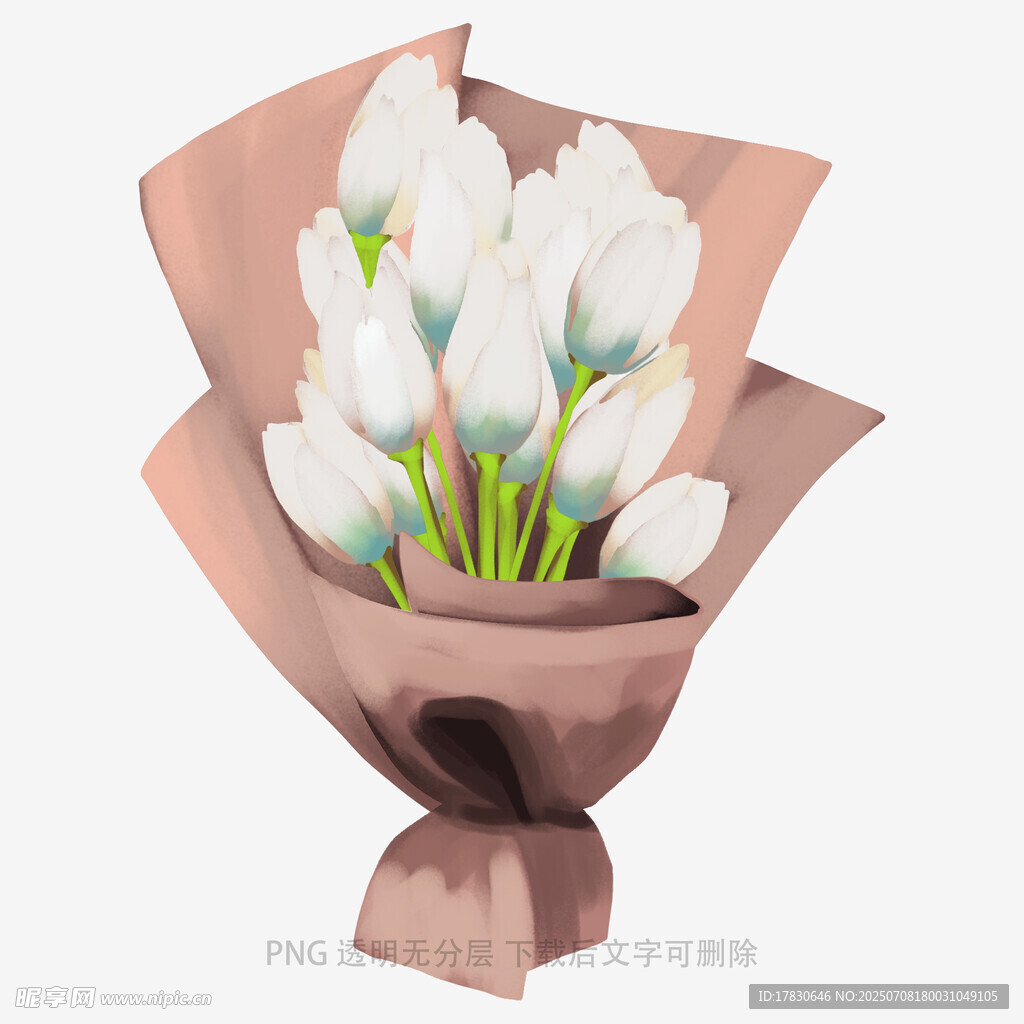 白色郁金香花束