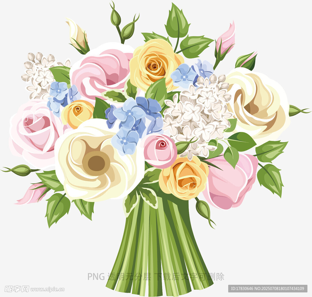 多彩花束插画