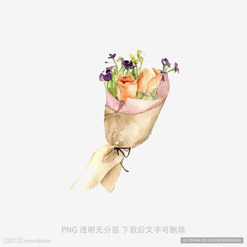 手绘清新花束插画