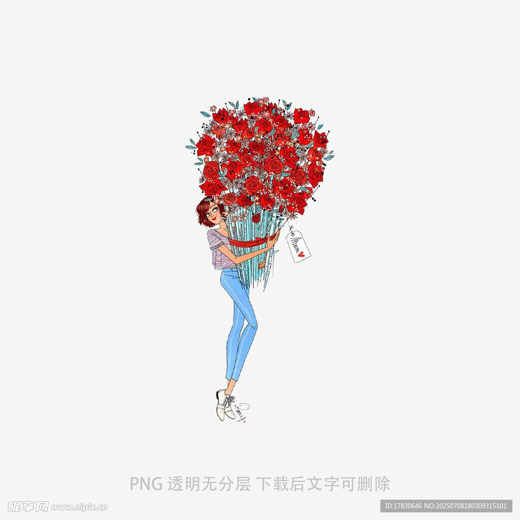 手捧红玫瑰的时尚女性