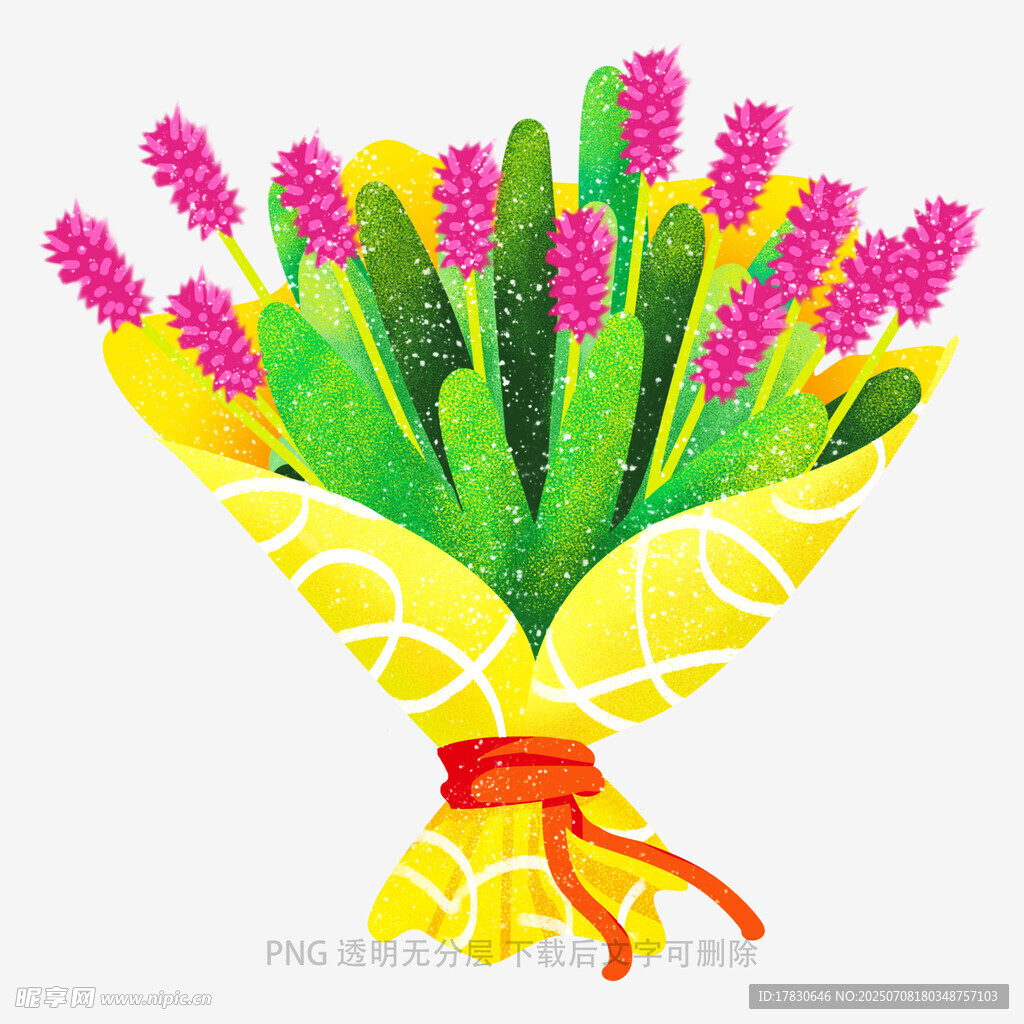 手绘柠檬花束插画