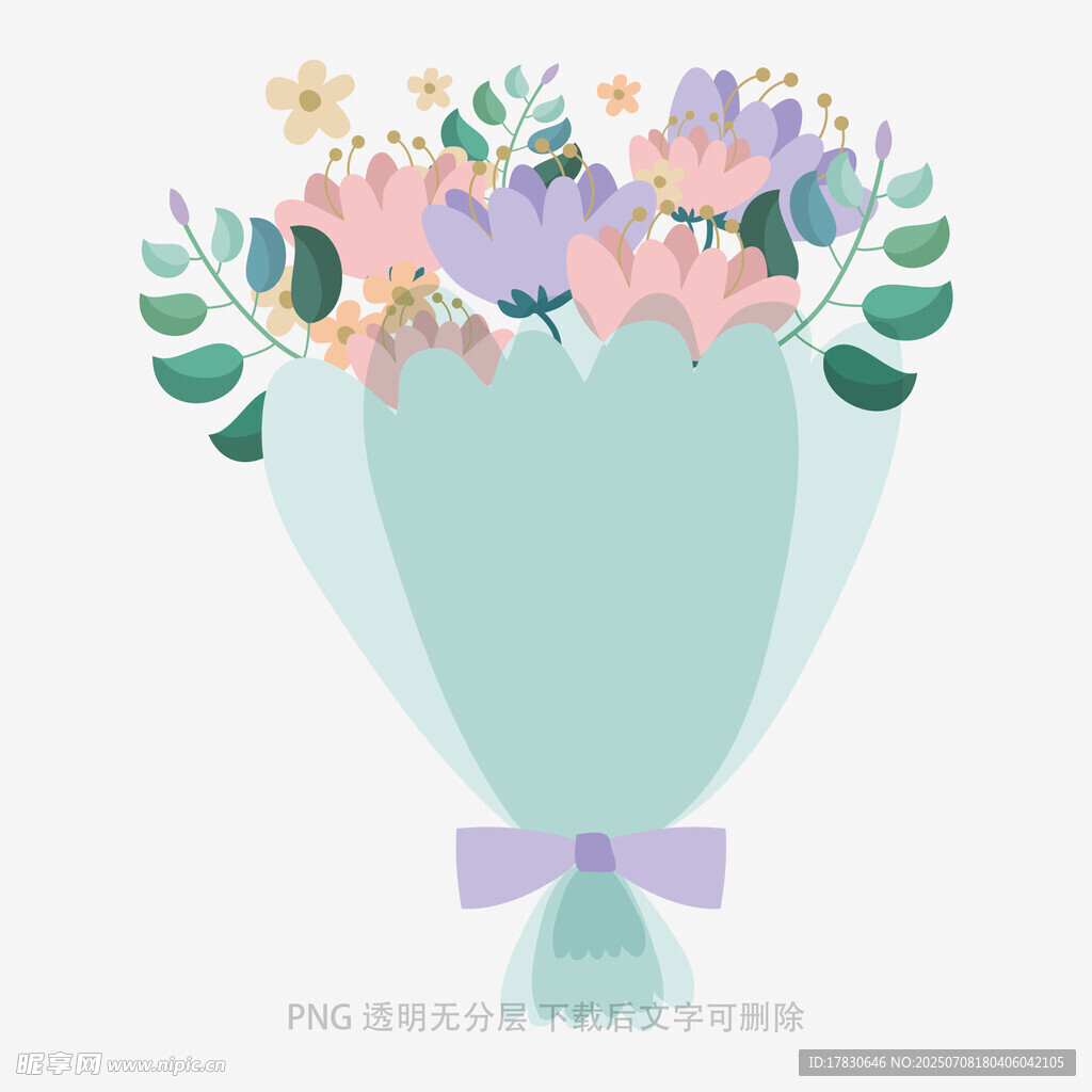 清新手绘花束插画