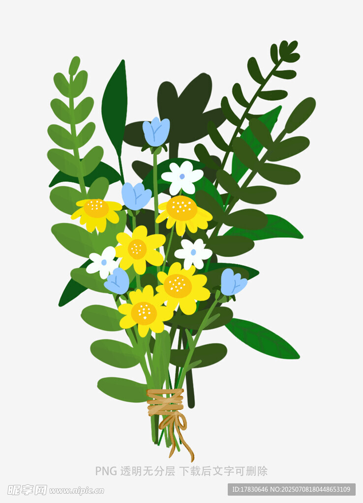 清新手绘花束插画