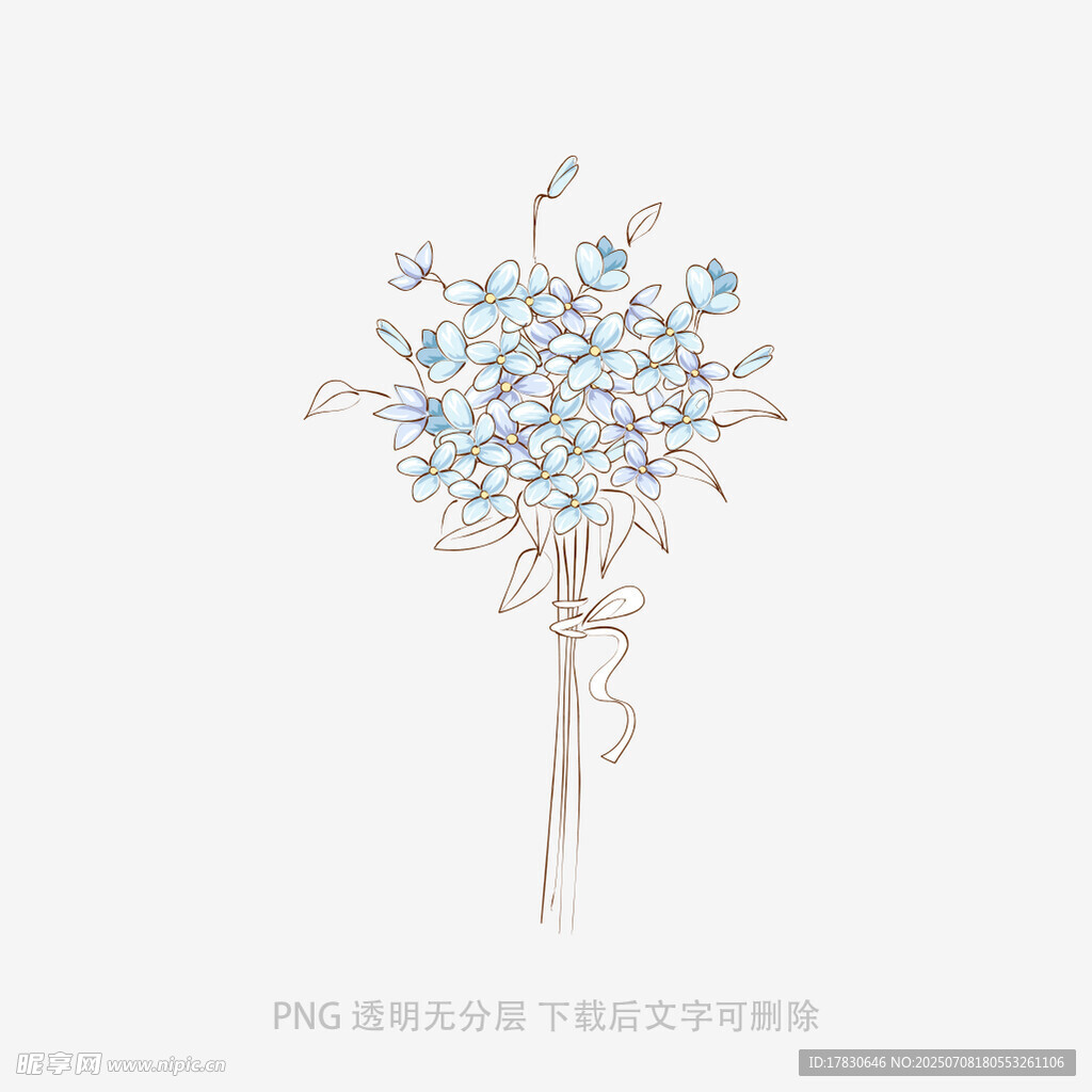 精致蓝白花朵珠宝胸针