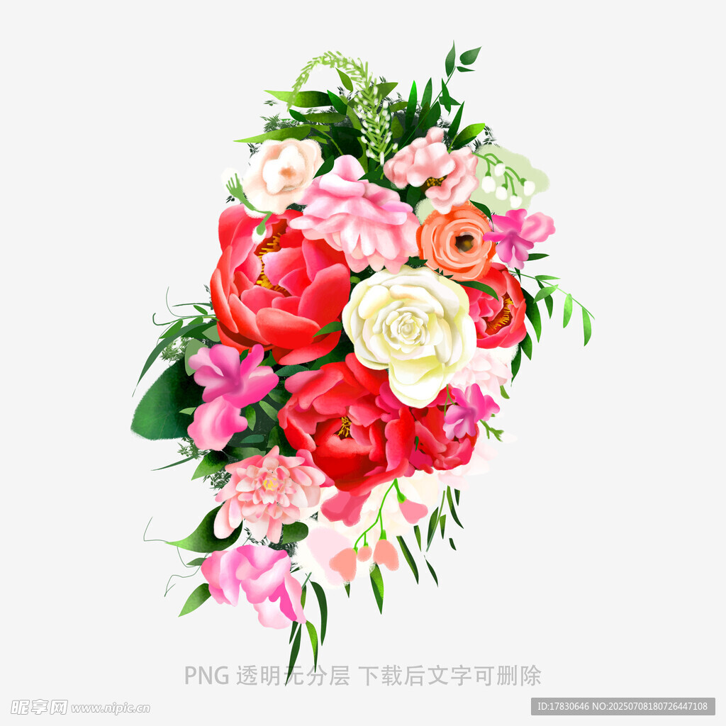 多彩花卉组合花束