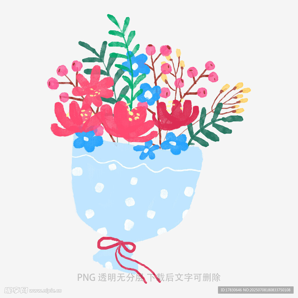 波点花瓶中的多彩花卉