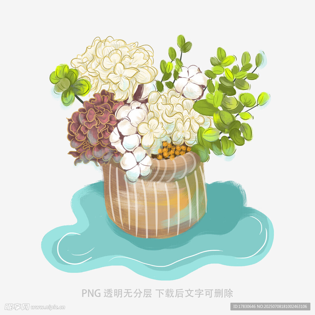 花瓶中的多彩花卉组合