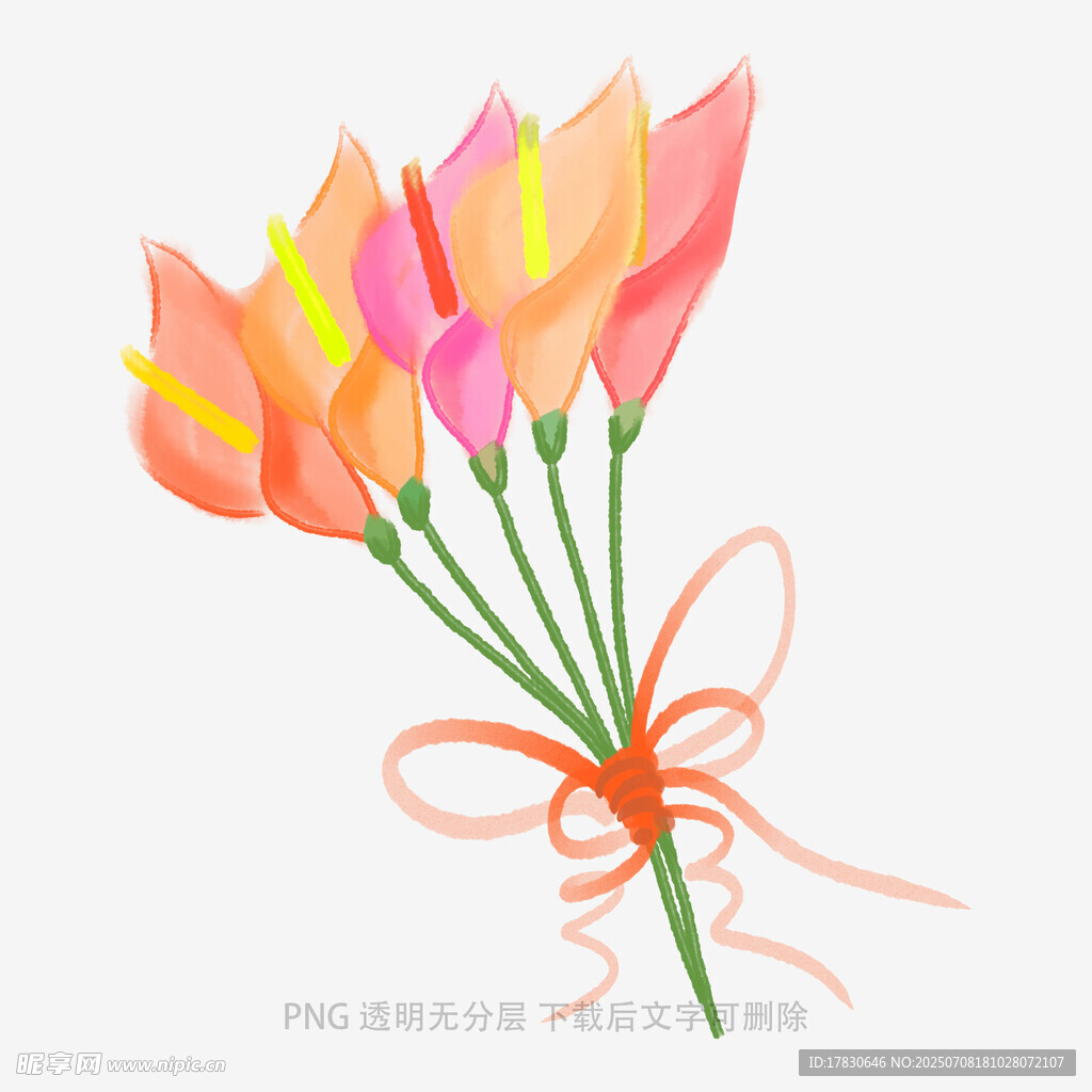 彩色花束插画
